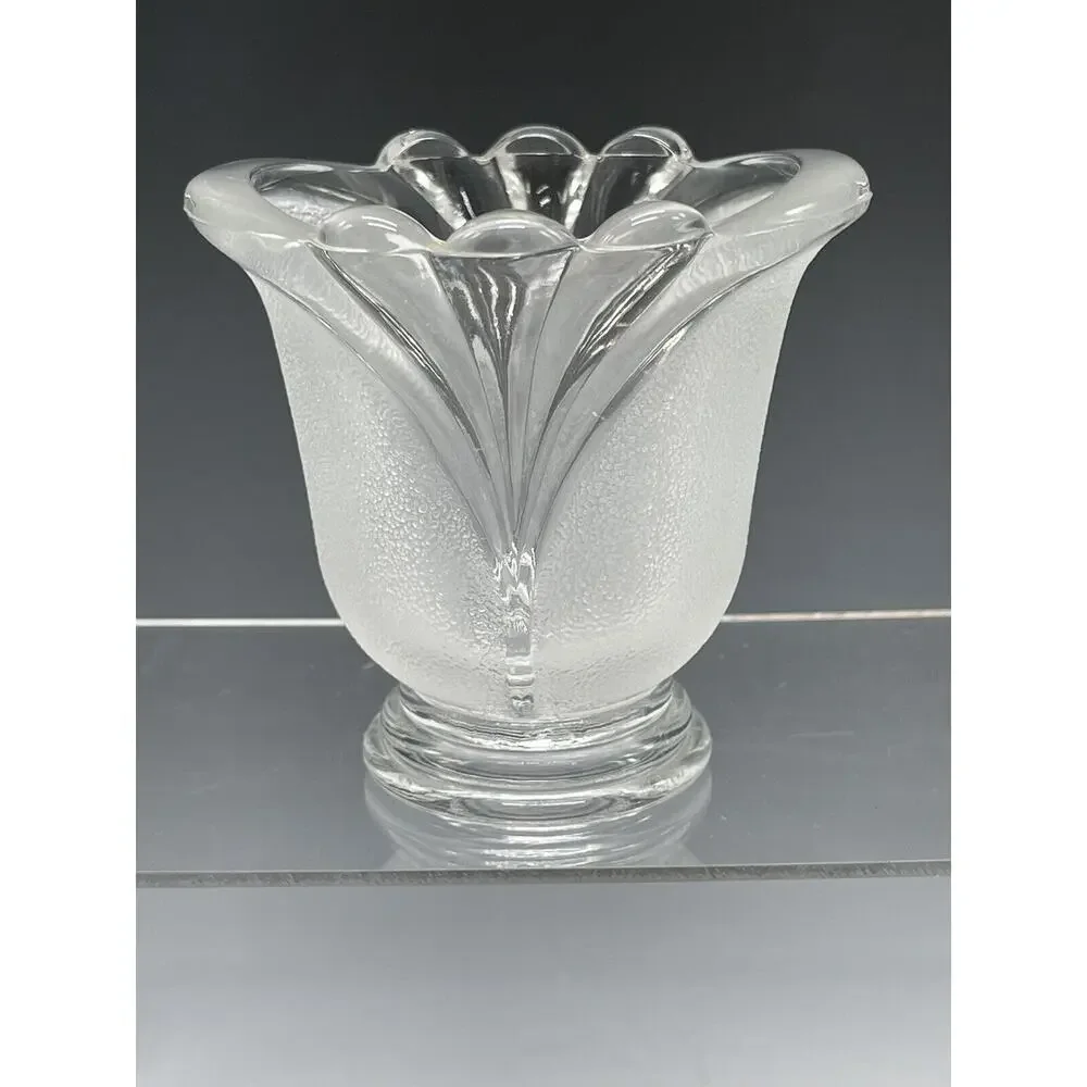 KIG Indonesia‎ Frosted Glass Tulip Votive Candle Holder Vase 3.5